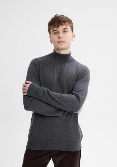 Feinstrick Rollkragenpullover Kanja Anthrazit Melange RRREVOLVE